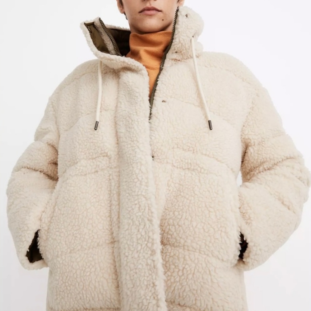 Madewell Sherpa puffer jacket size small